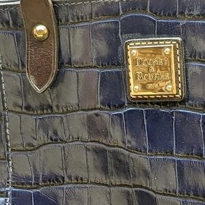 Dooney large croc leather navy tote